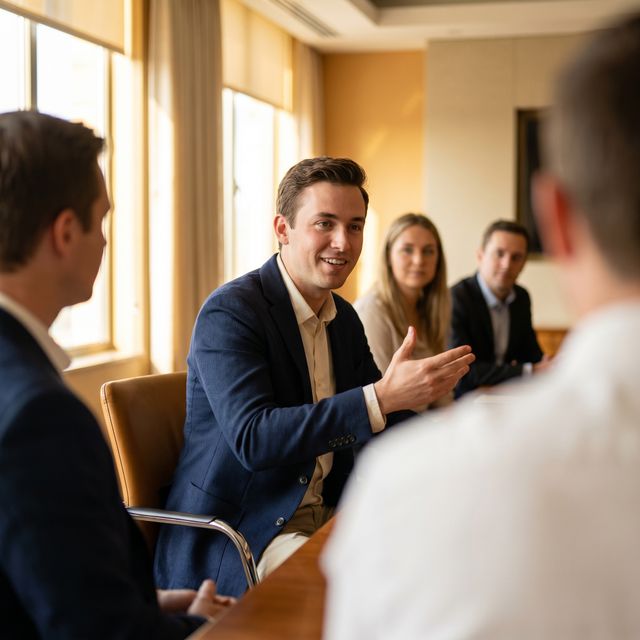 Colleagues in conversation around a table — you're not applying alone